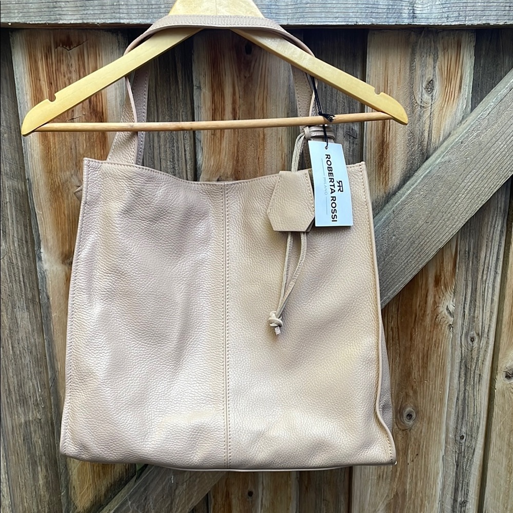 Tan Leather Tote Bag